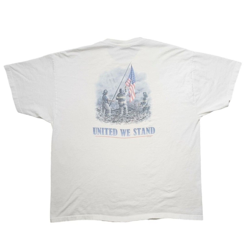 Vintage ERFD T-SHIRT Men’s XL New York Fire Department 9-11 Memorial Tee White